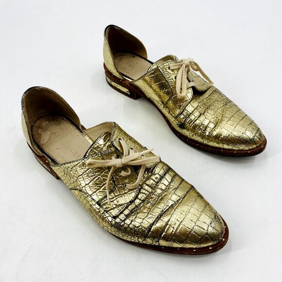 Freda Salvador Gold D'orsay Ocean Oxfords - Picture 1 of 8